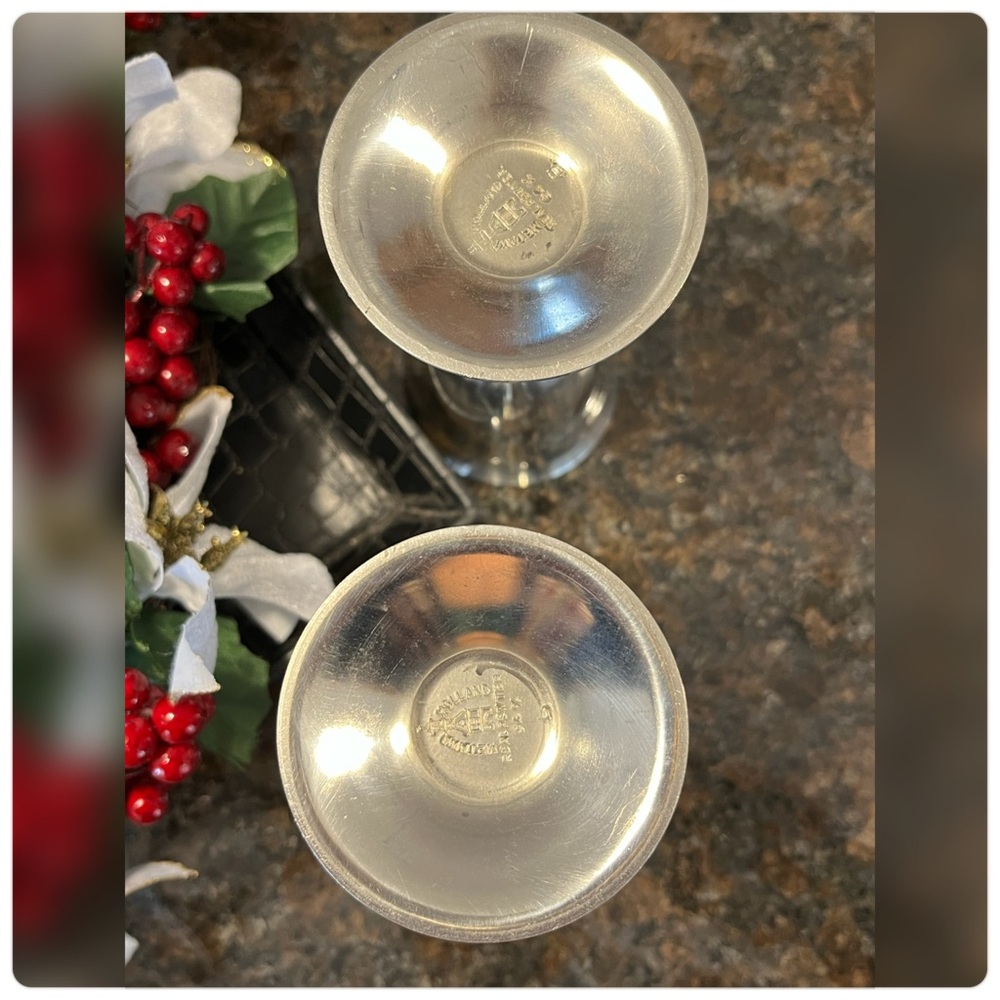 Metawa Holland-Pair Of Real Pewter Cordials-5 1/4”. - Picture 6 of 7